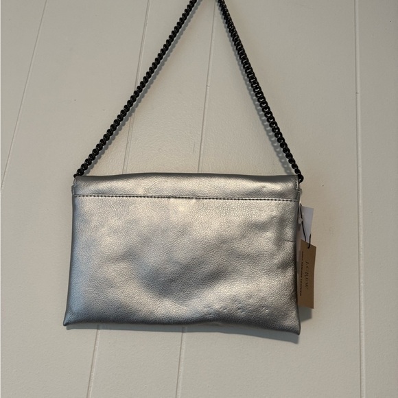 J. Crew Silver Leather Shoulder Bag - Picture 2 of 7